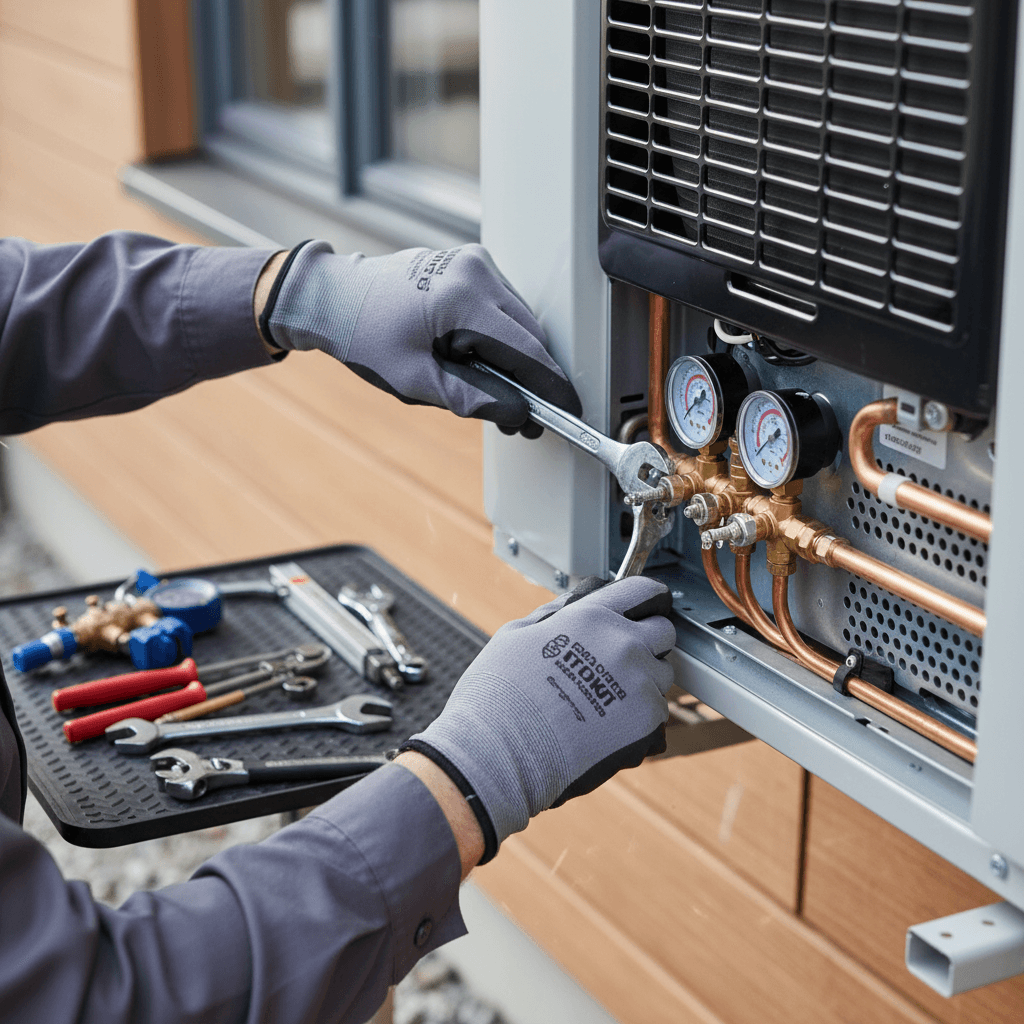 Heat pump maintenance on residential home